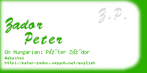 zador peter business card